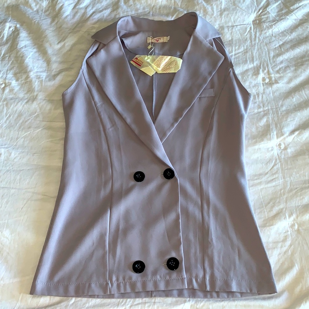 HONGMANTIANJIALI Business Casual Sleeveless Blouse (S) (BRAND NEW w/ tags)